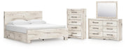 Lawroy King Panel Bed with Storage, Dresser, Mirror and Chest