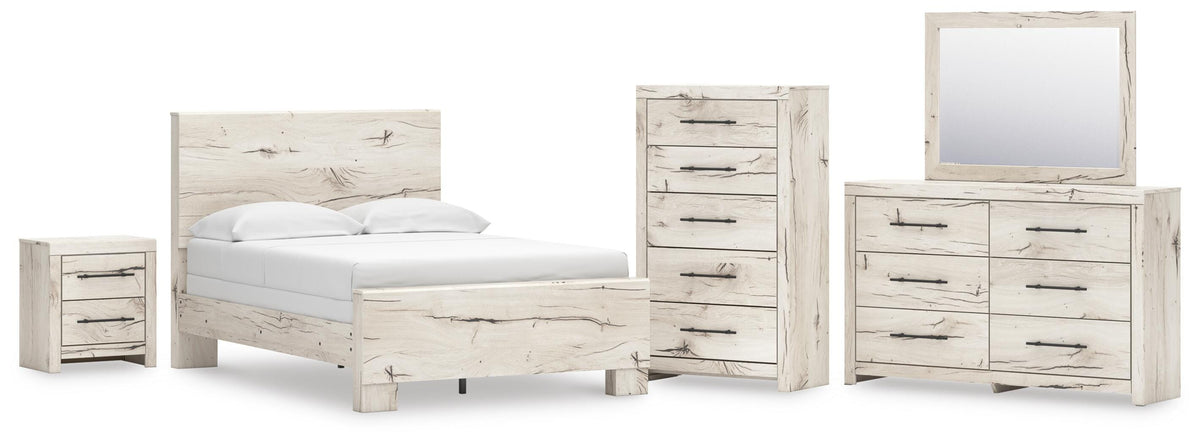 Lawroy Panel Bed Set - Full, Dresser, Mirror, Chest and Nightstand