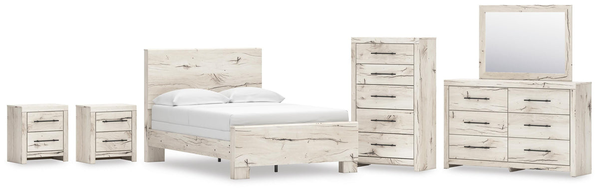 Lawroy Panel Bed Set - Full, Dresser, Mirror, Chest and 2 Nightstands