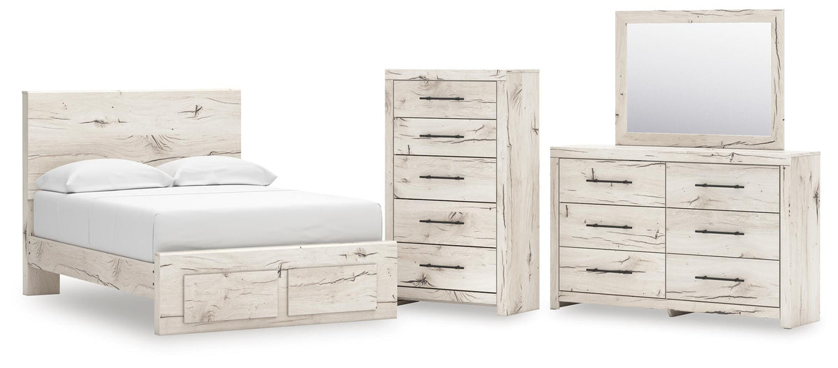 Lawroy Full Panel Storage Bed, Dresser, Mirror and Chest