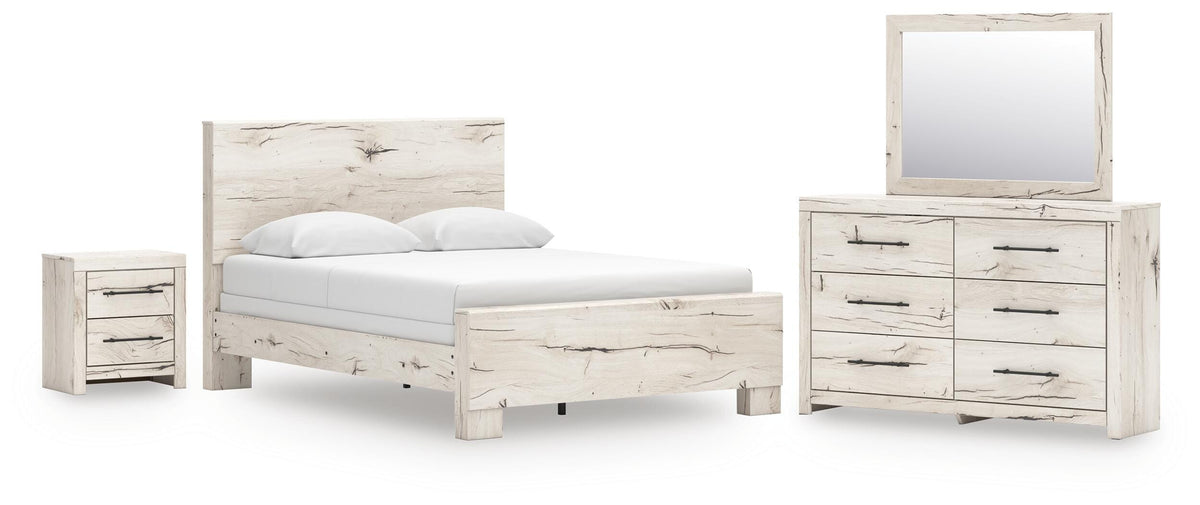 Lawroy Panel Bed Set - Queen, Dresser, Mirror and Nightstand