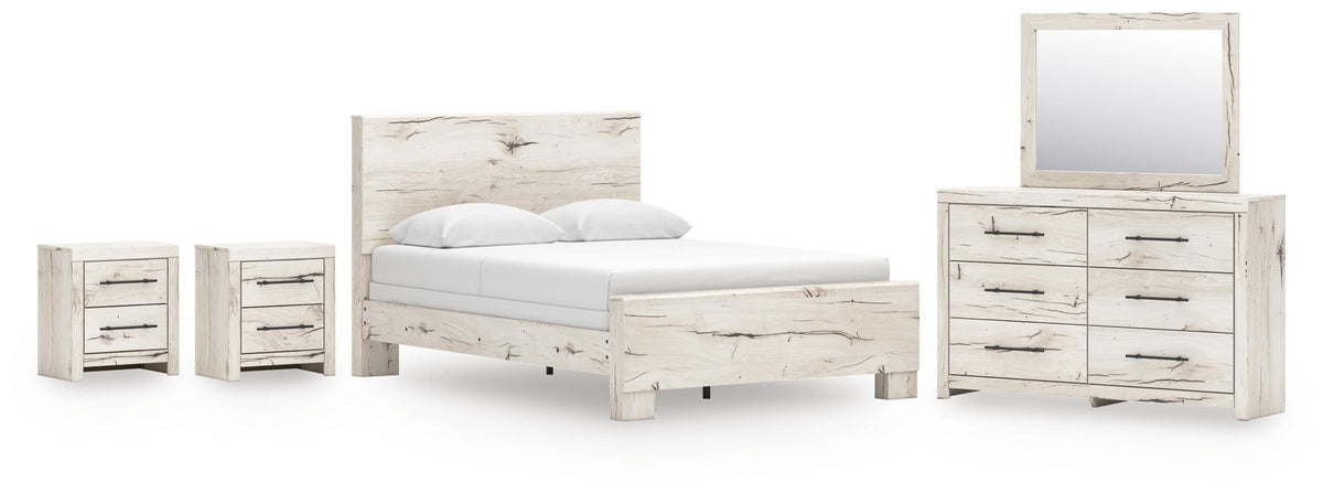 Lawroy Panel Bed Set - Queen, Dresser, Mirror and 2 Nightstands