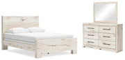 Lawroy Panel Bed Set - Queen, Dresser and Mirror
