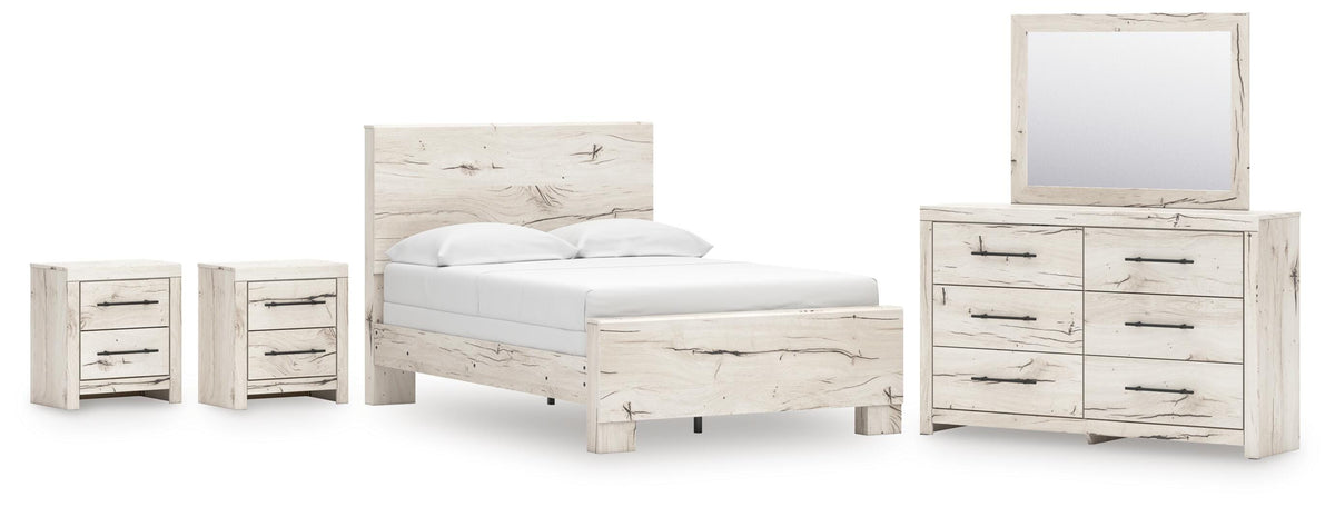 Lawroy Panel Bed Set - Full, Dresser, Mirror and 2 Nightstands