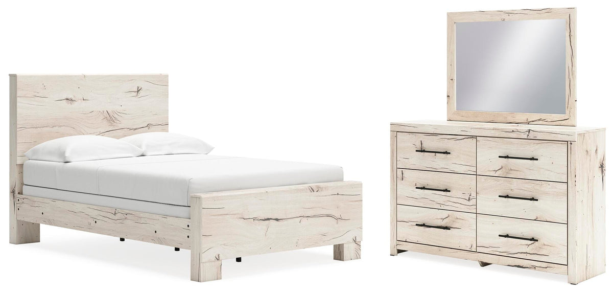 Lawroy Panel Bed Set - Full, Dresser and Mirror