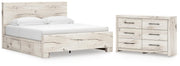 Lawroy King Panel Bed with Storage and Dresser