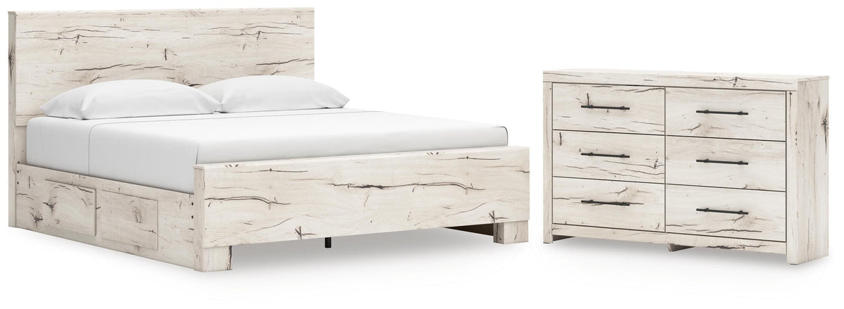 Lawroy King Panel Bed with Storage and Dresser