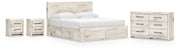 Lawroy King Panel Storage Bed, Dresser and 2 Nightstands
