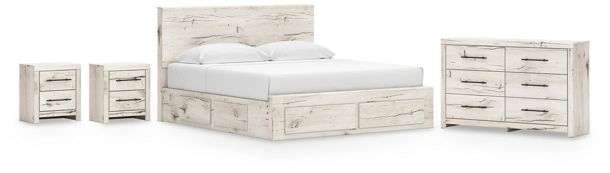 Lawroy King Panel Storage Bed, Dresser and 2 Nightstands