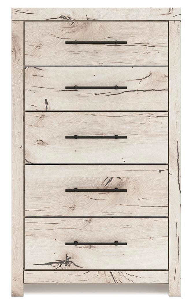 Lawroy King Panel Storage Bed, Dresser, Mirror, Chest and 2 Nightstands