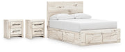 Lawroy Full Panel Storage Bed and 2 Nightstands