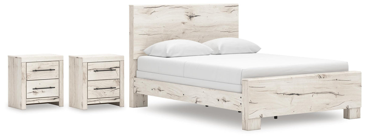 Lawroy Panel Bed Set - Queen, 2 Nightstands