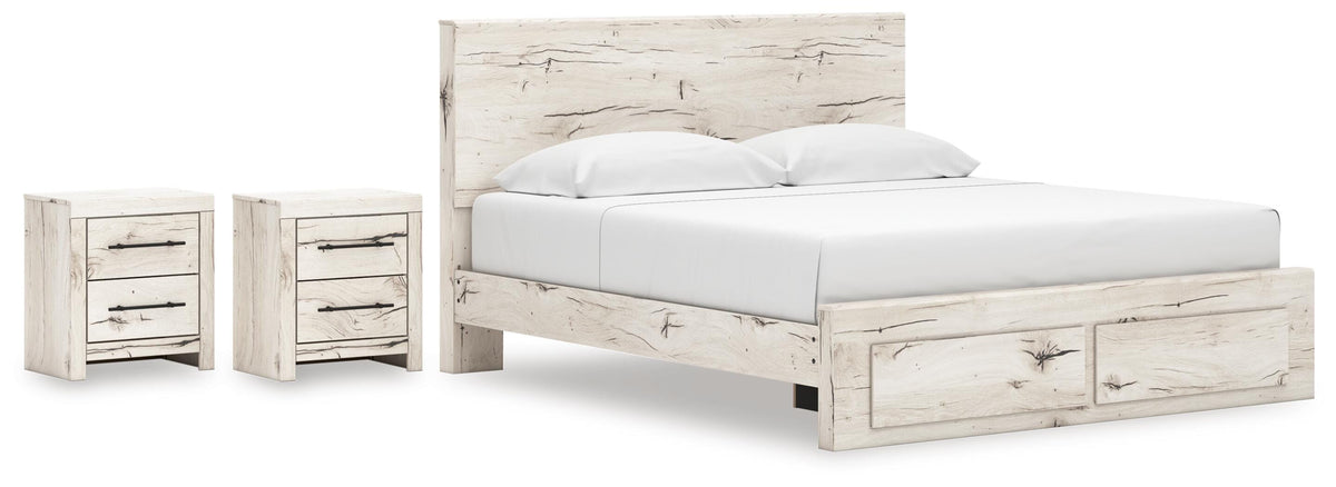 Lawroy King Panel Storage Bed and 2 Nightstands