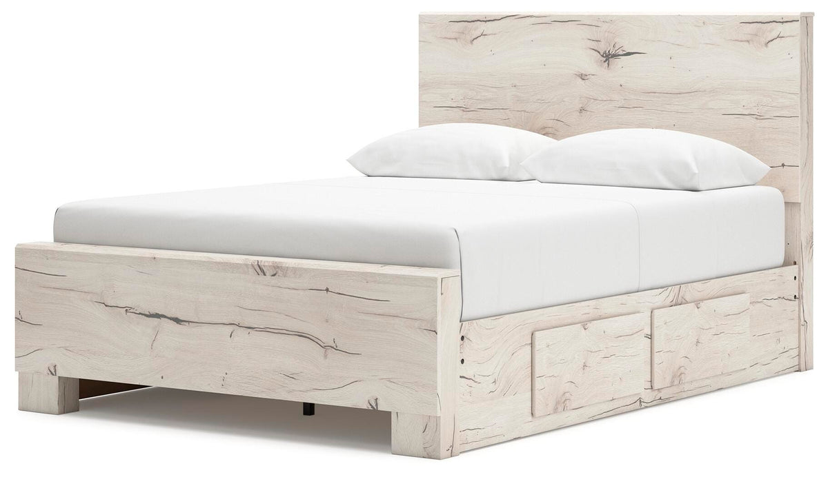 Lawroy Queen Panel Bed with Storage and 2 Nightstands