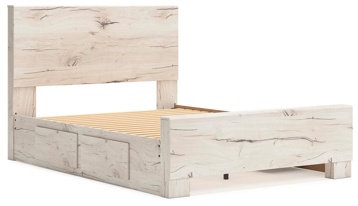 Lawroy Queen Panel Bed with Storage and 2 Nightstands