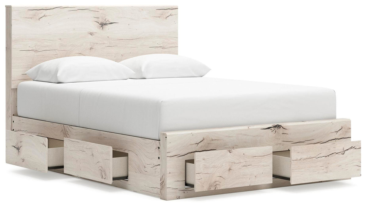 Lawroy Queen Panel Storage Bed, Dresser, Mirror and Nightstand