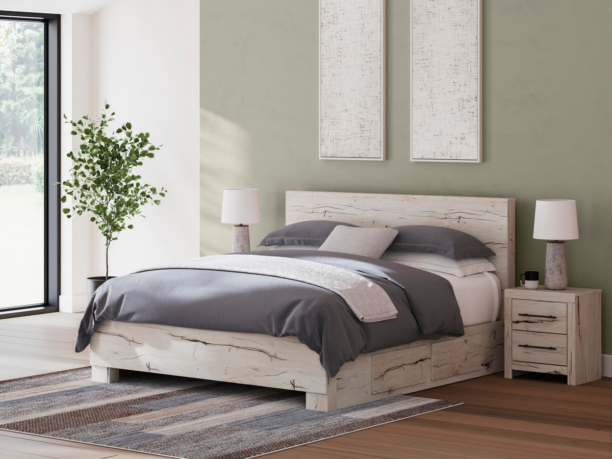 Lawroy King Panel Bed with Storage and Dresser