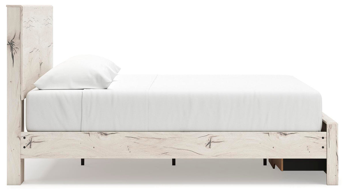 Lawroy King Panel Storage Bed, Dresser, Mirror, Chest and 2 Nightstands
