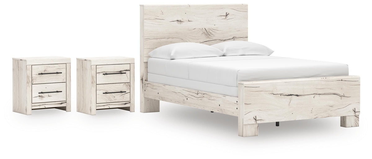 Lawroy Panel Bed Set - Full, 2 Nightstands