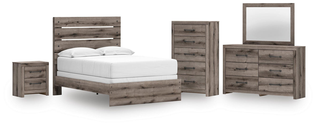 Graystorm Panel Bed Set - Full, Dresser, Mirror, Chest and Nightstand
