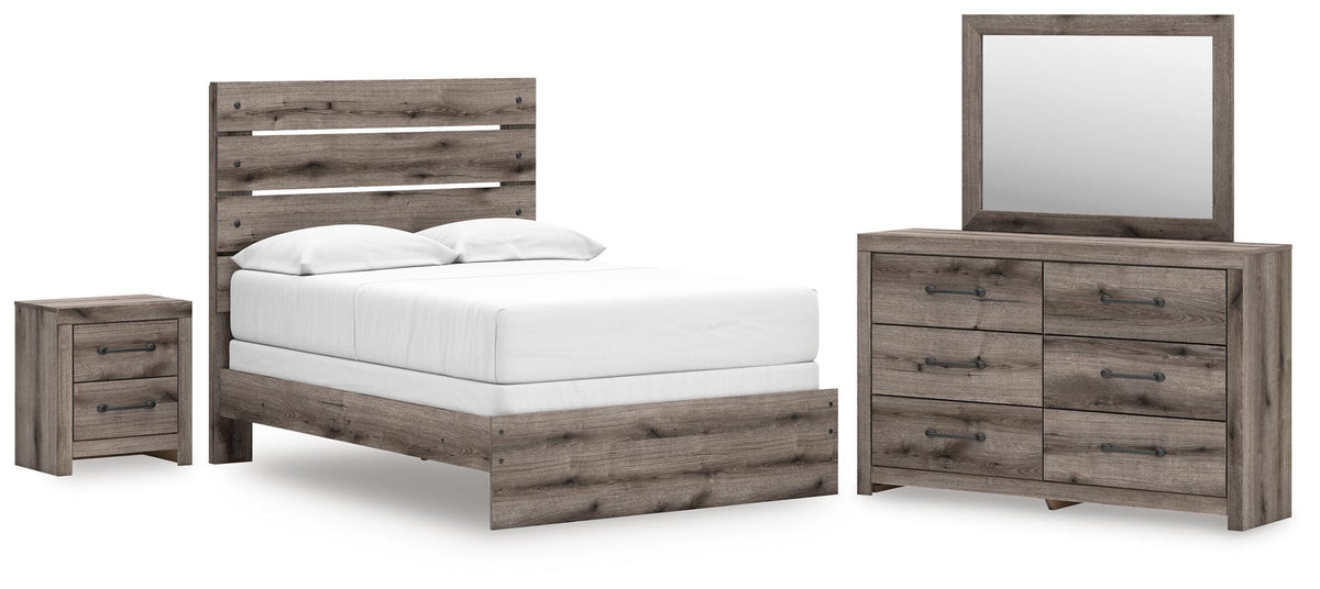 Graystorm Panel Bed Set - Full, Dresser, Mirror and Nightstand