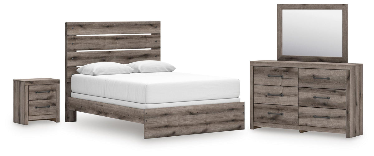 Graystorm Panel Bed Set - Queen, Dresser, Mirror and Nightstand