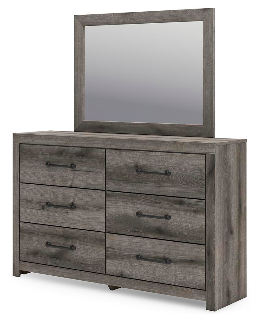 Graystorm Panel Bed Set - Queen, Dresser and Mirror