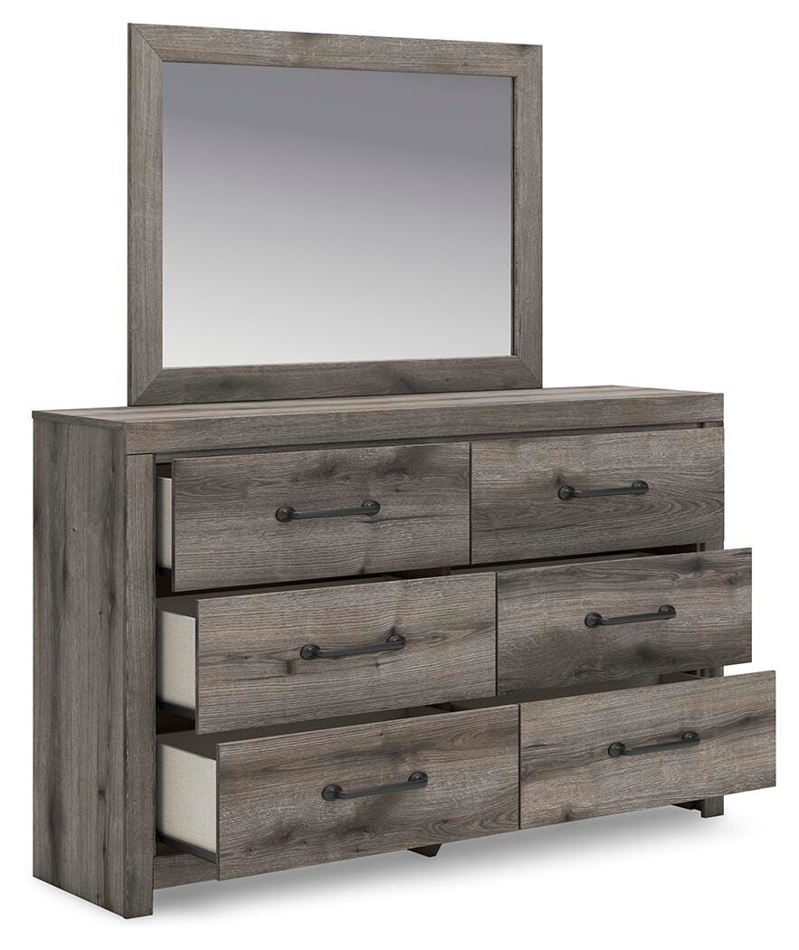 Graystorm Panel Bed Set - Queen, Dresser and Mirror