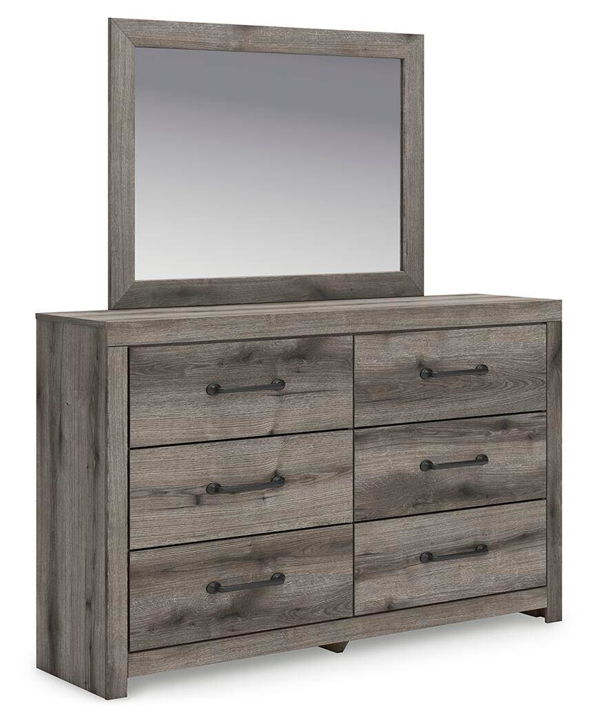 Graystorm Panel Bed Set - Queen, Dresser and Mirror