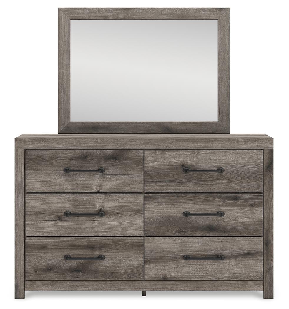 Graystorm Panel Bed Set - Queen, Dresser and Mirror