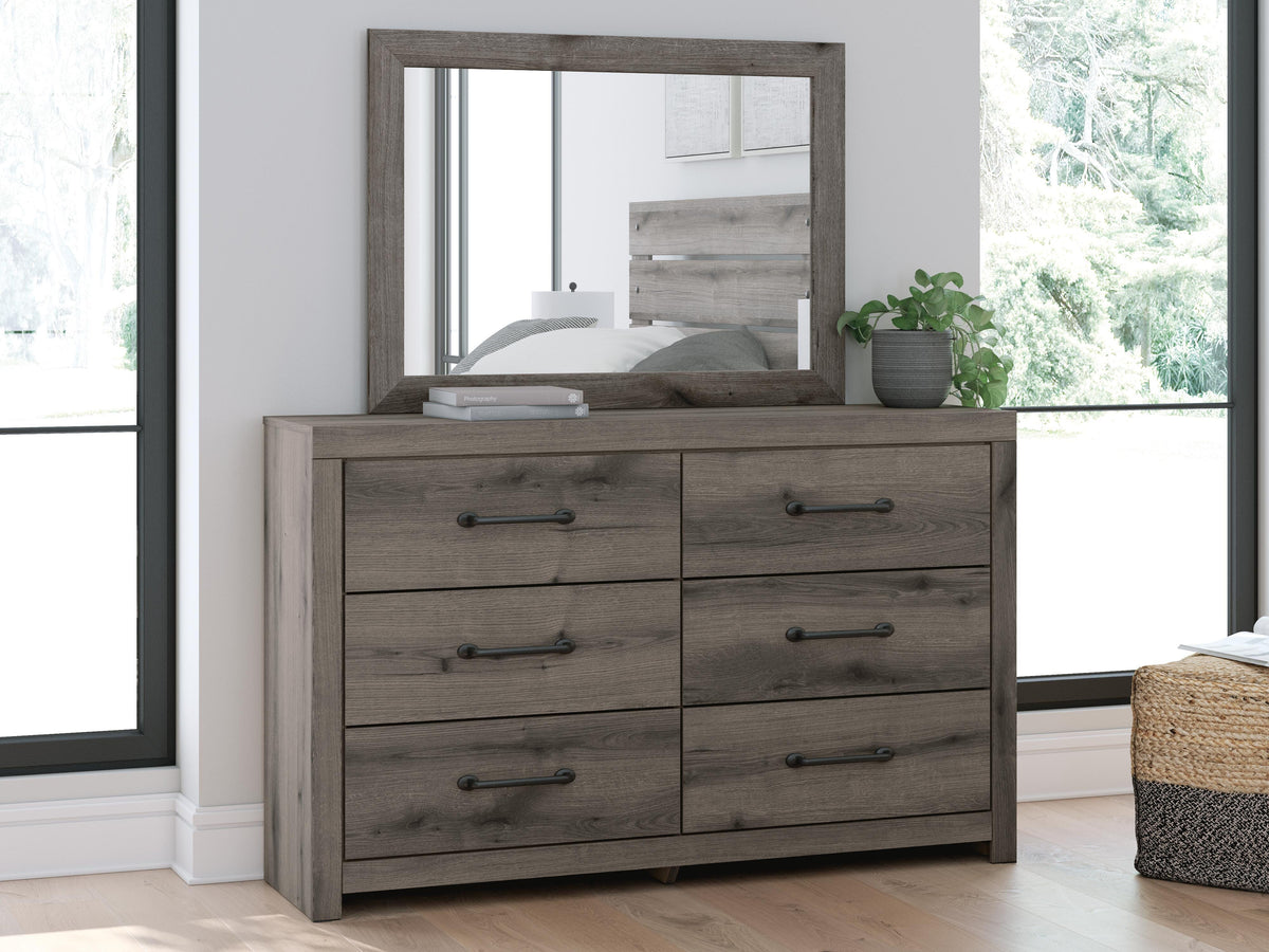 Graystorm Panel Bed Set - Queen, Dresser and Mirror