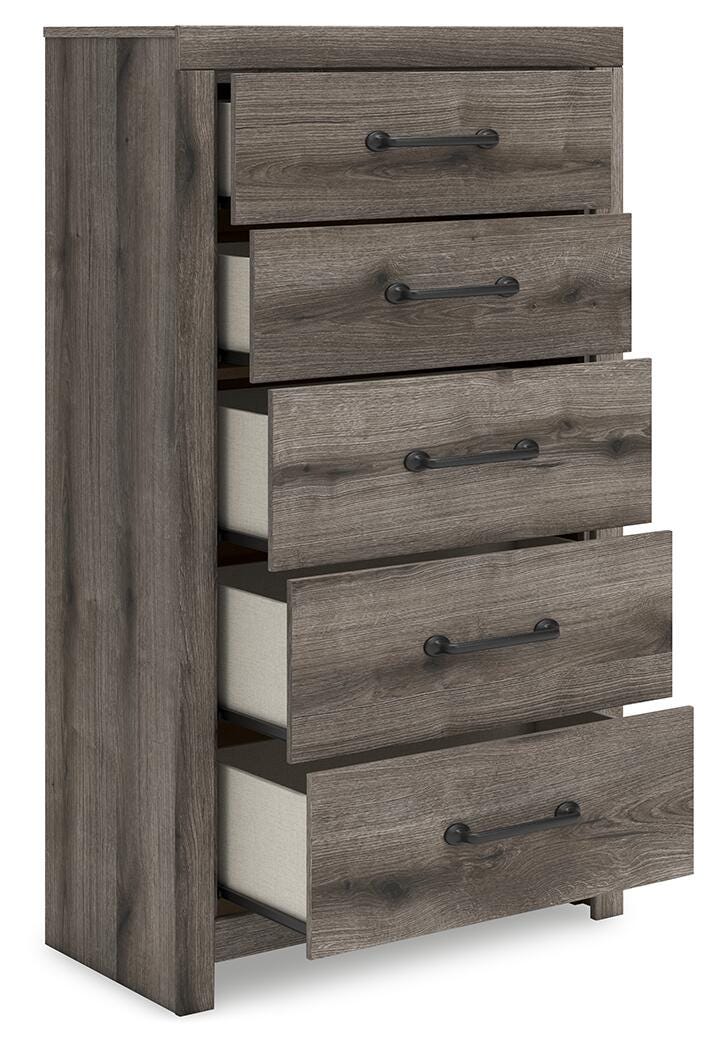 Graystorm Panel Bed Set - Full, Dresser, Mirror and Chest