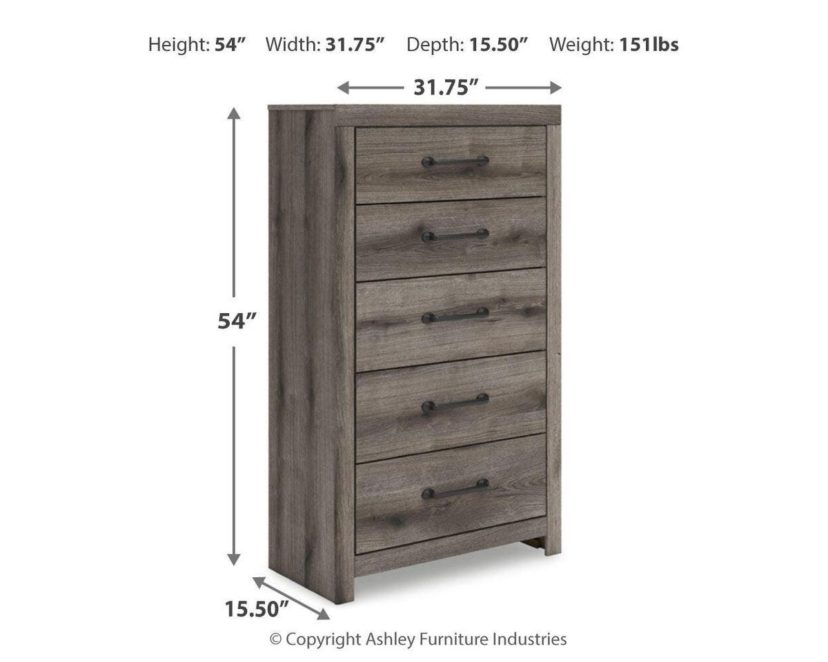 Graystorm Panel Bed Set - Full, Dresser, Mirror and Chest