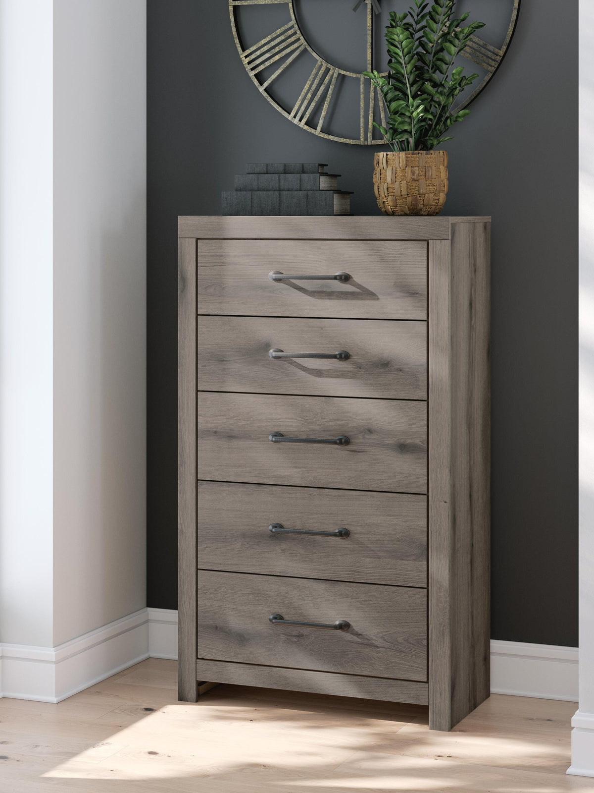 Graystorm Panel Bed Set - Full, Dresser, Mirror and Chest