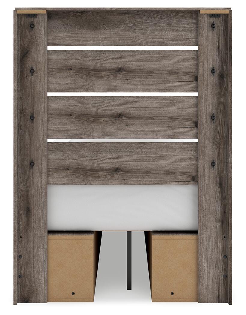 Graystorm Panel Bed with Storage - Twin