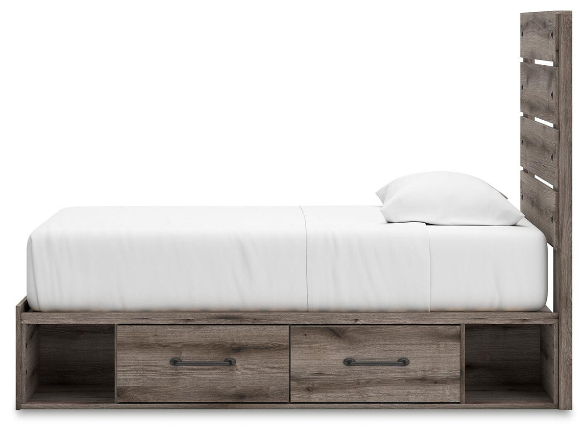 Graystorm Panel Bed with Storage - Twin