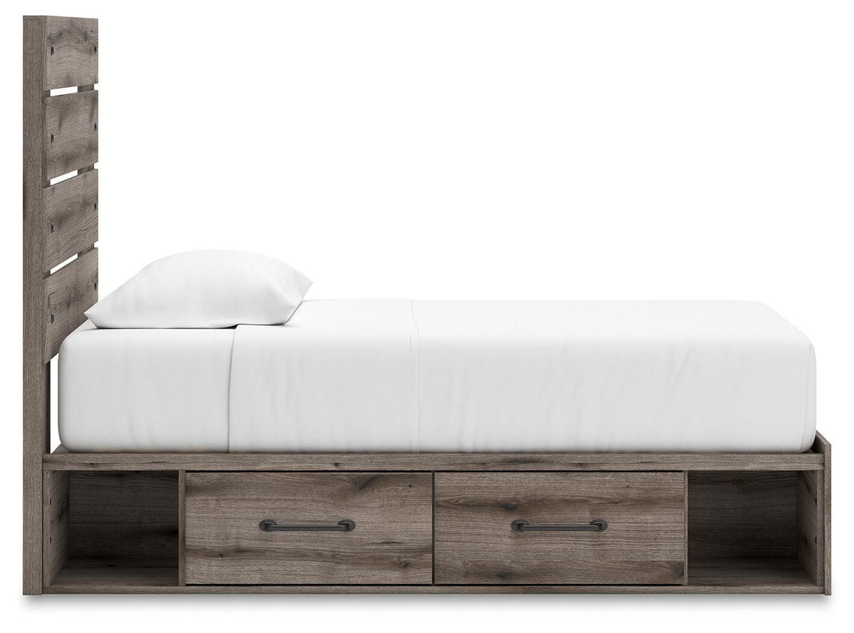 Graystorm Panel Bed with Storage - Twin