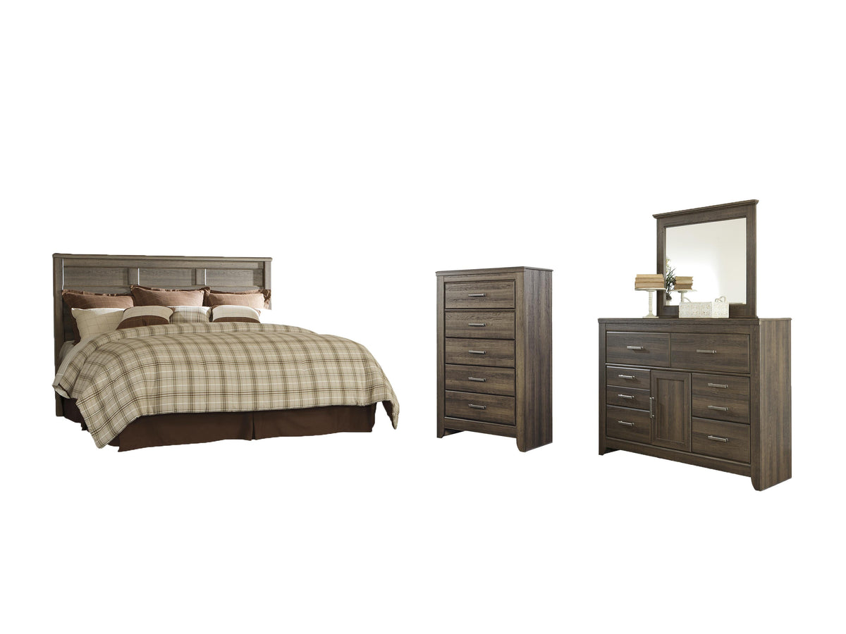 B251 Panel Headboard Set - King/California King, Mirrored Dresser and Chest