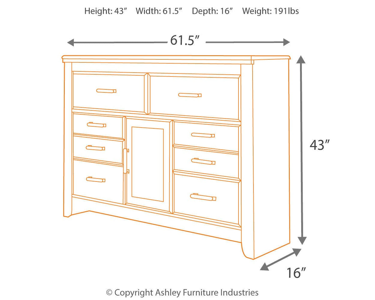 Juararo Panel Bed Set - Queen, Dresser