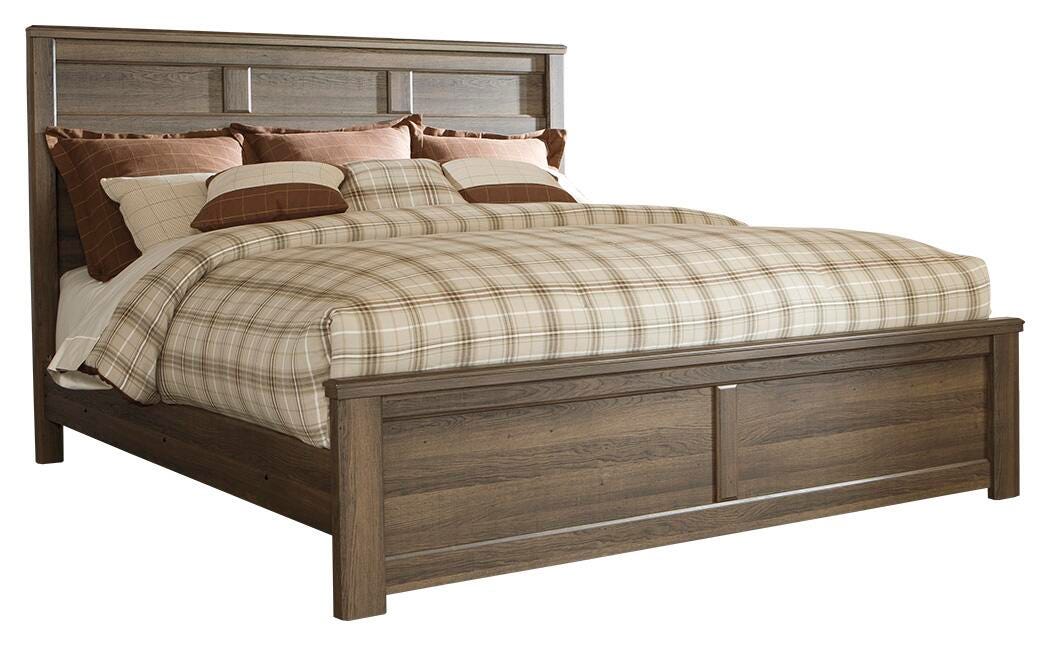 Juararo Panel Bed Set - California King, Mirrored Dresser and 2 Nightstands