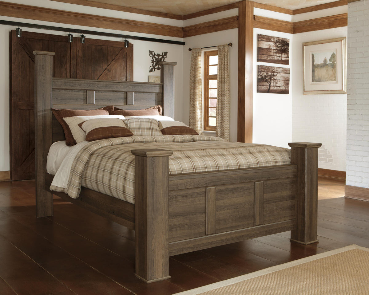 Juararo Queen Poster Bed, and 2 Nightstands