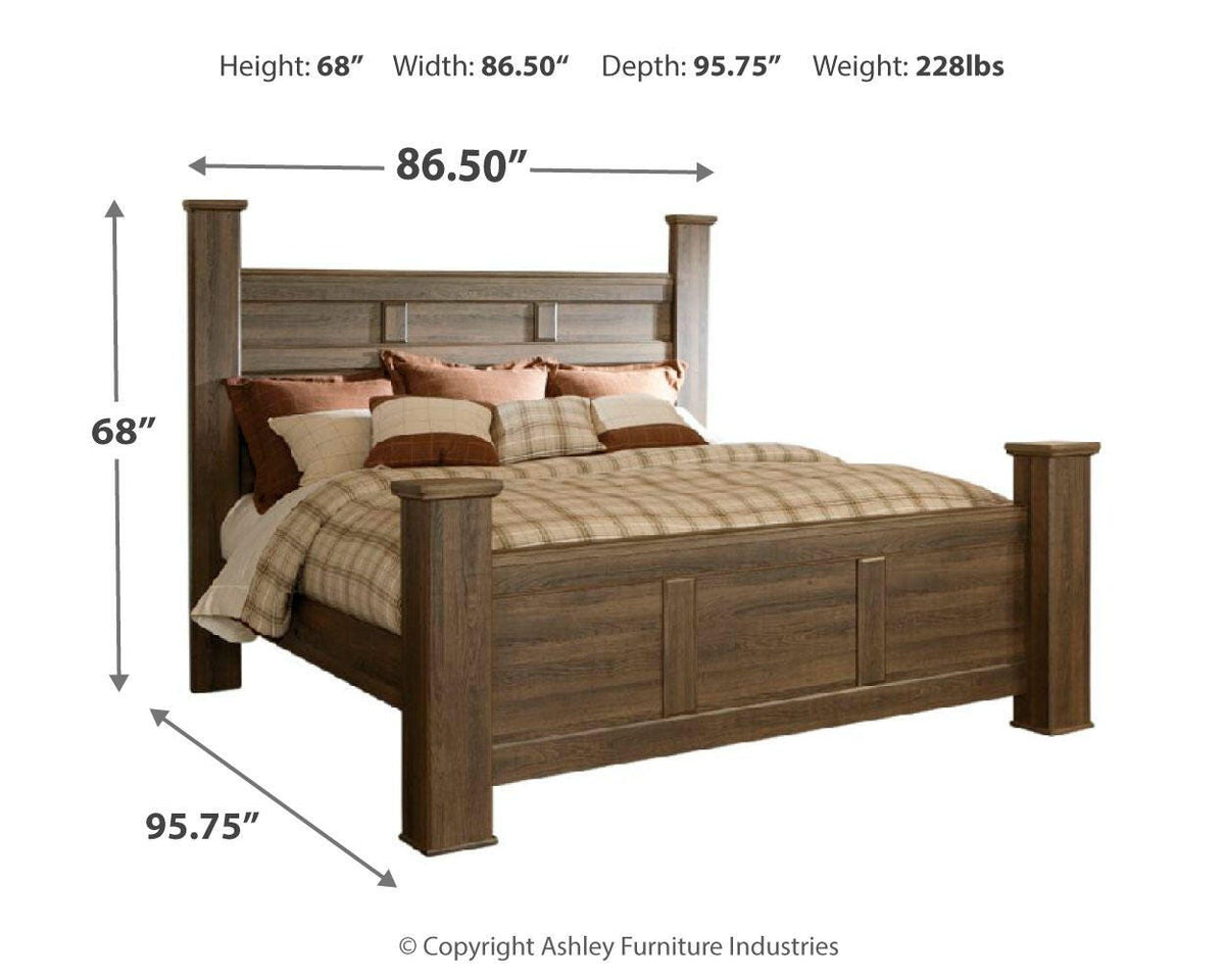 Juararo King Poster Bed and 2 Chests