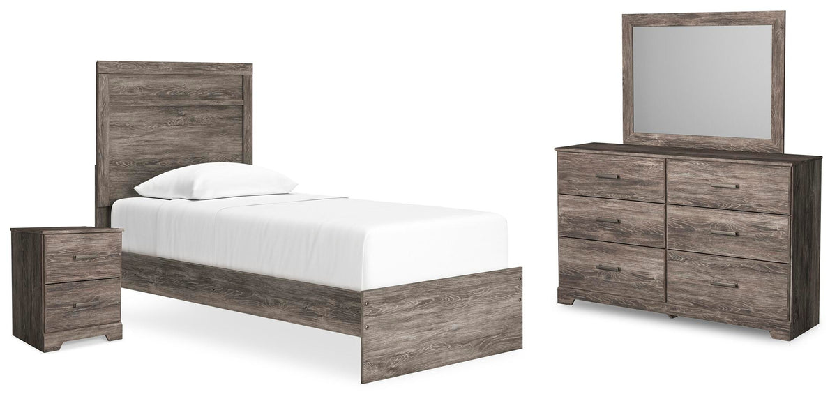Ralinksi Panel Bed Set - Twin, Dresser, Mirror and Nightstand