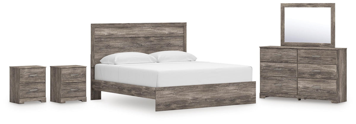 Ralinksi Panel Bed Set - King, Dresser, Mirror and 2 Nightstands