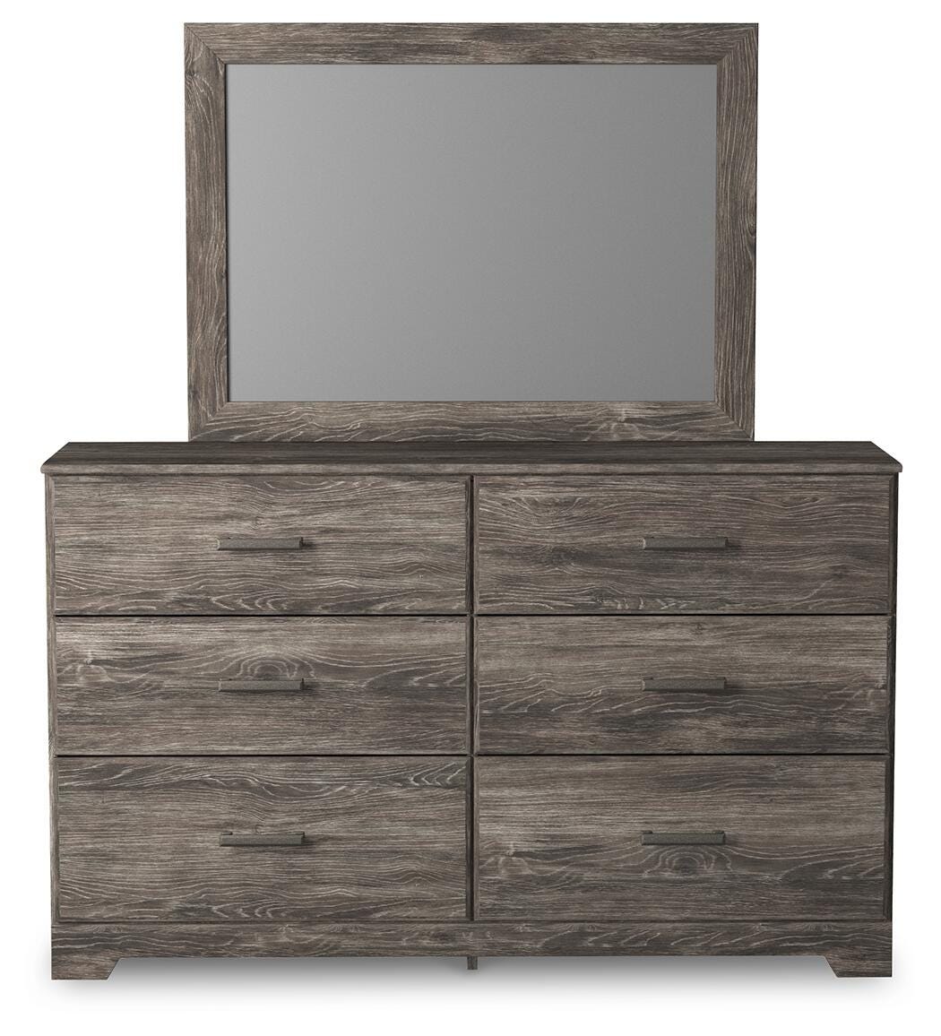Ralinksi Panel Bed Set - Twin, Mirrored Dresser