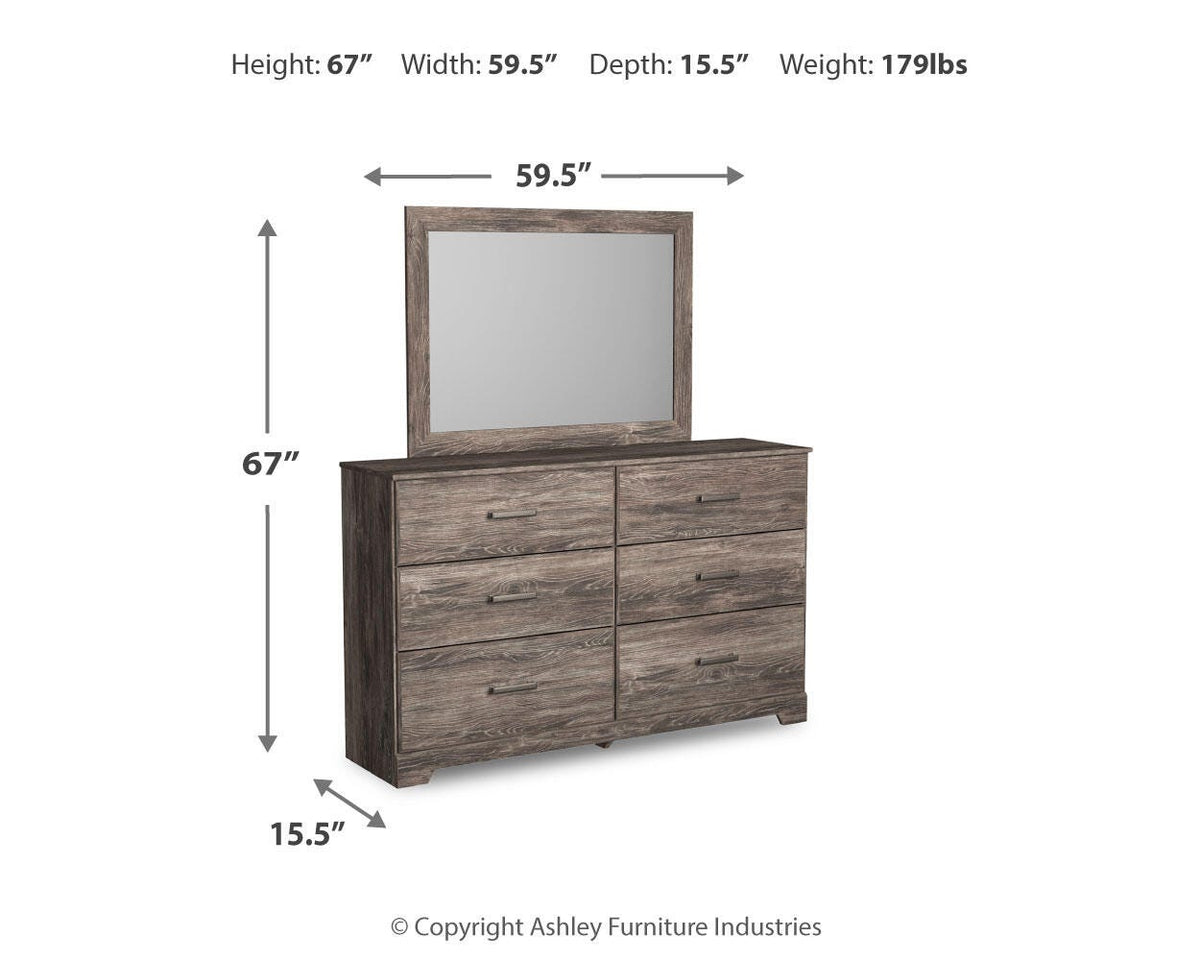 Ralinksi Twin Panel Bed, Dresser and Mirror