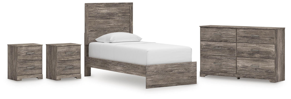 Ralinksi Panel Bed Set - Twin, Dresser and 2 Nightstands