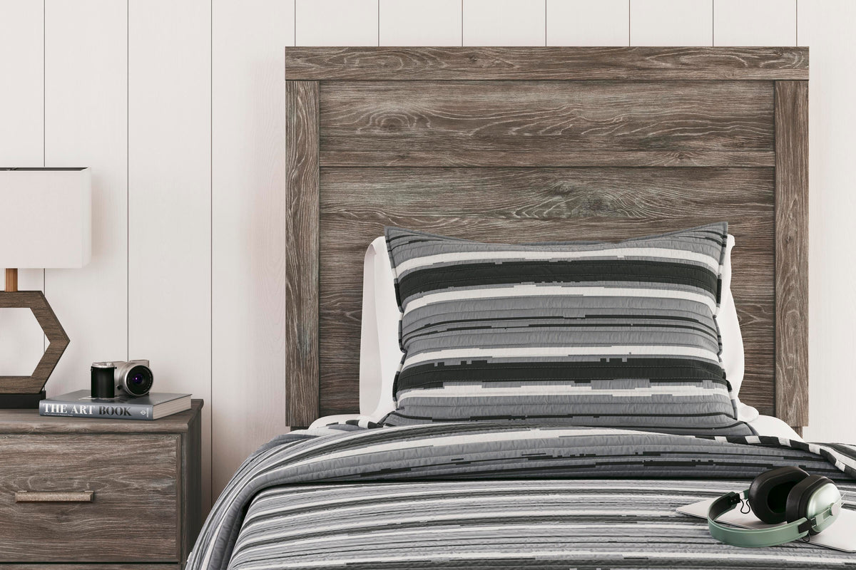 Ralinksi Panel Bed Set - Twin, Mirrored Dresser