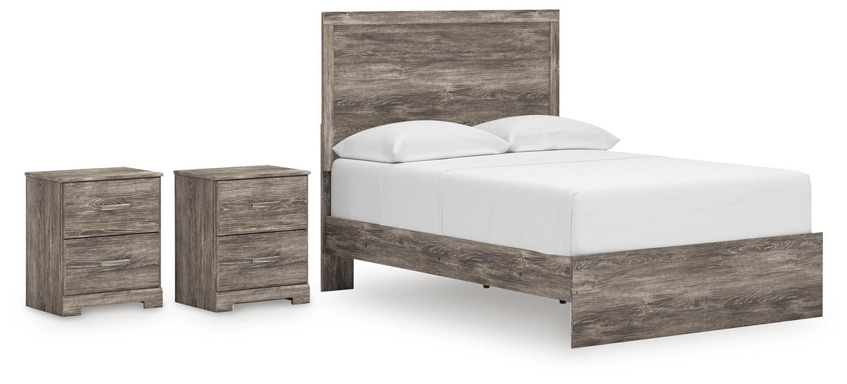 Ralinksi Panel Bed Set - Full, 2 Nightstands