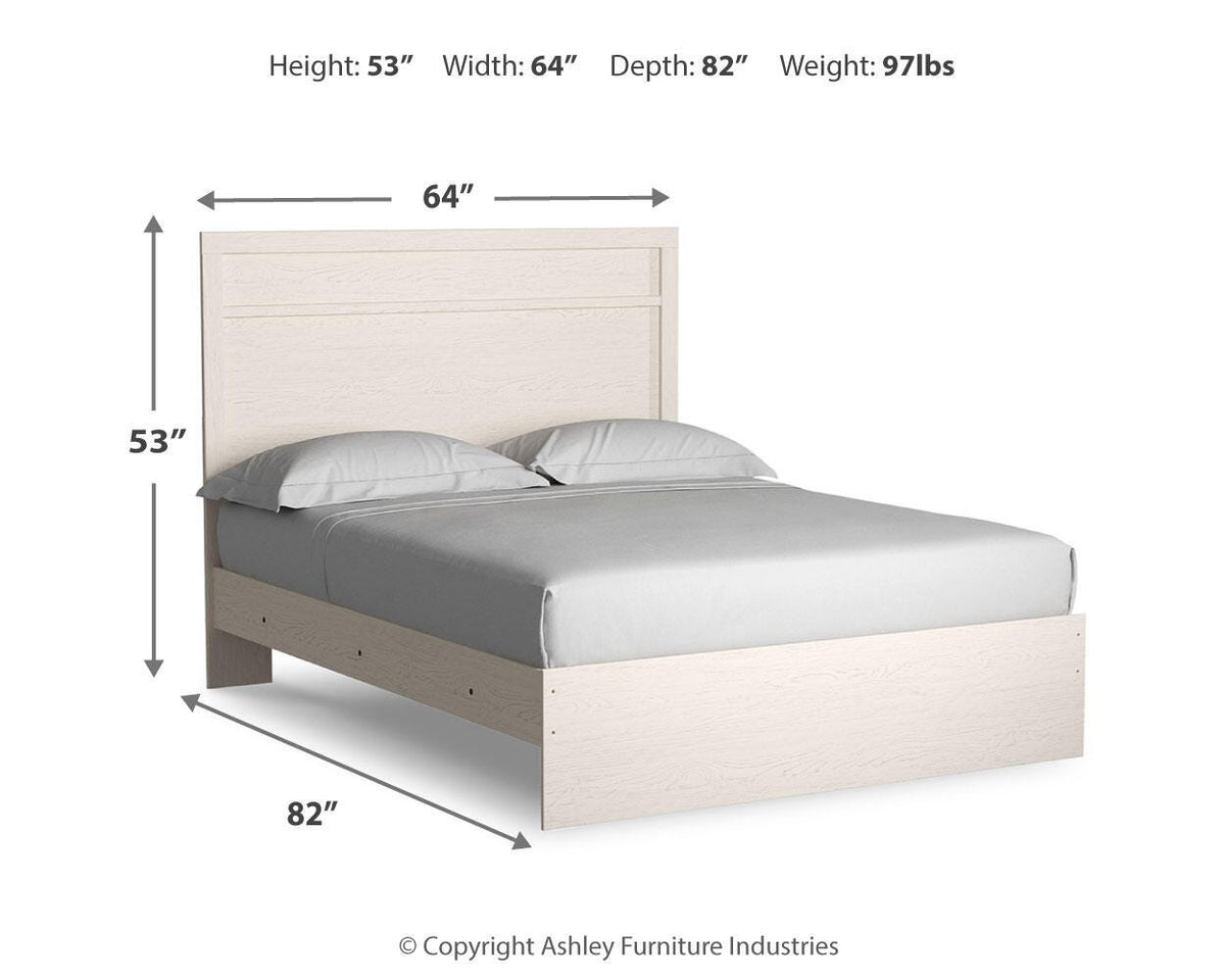 Stelsie Panel Bed Set - Queen, Mirrored Dresser